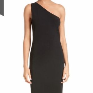 DVF One Shoulder Black Midi Dress - NWT